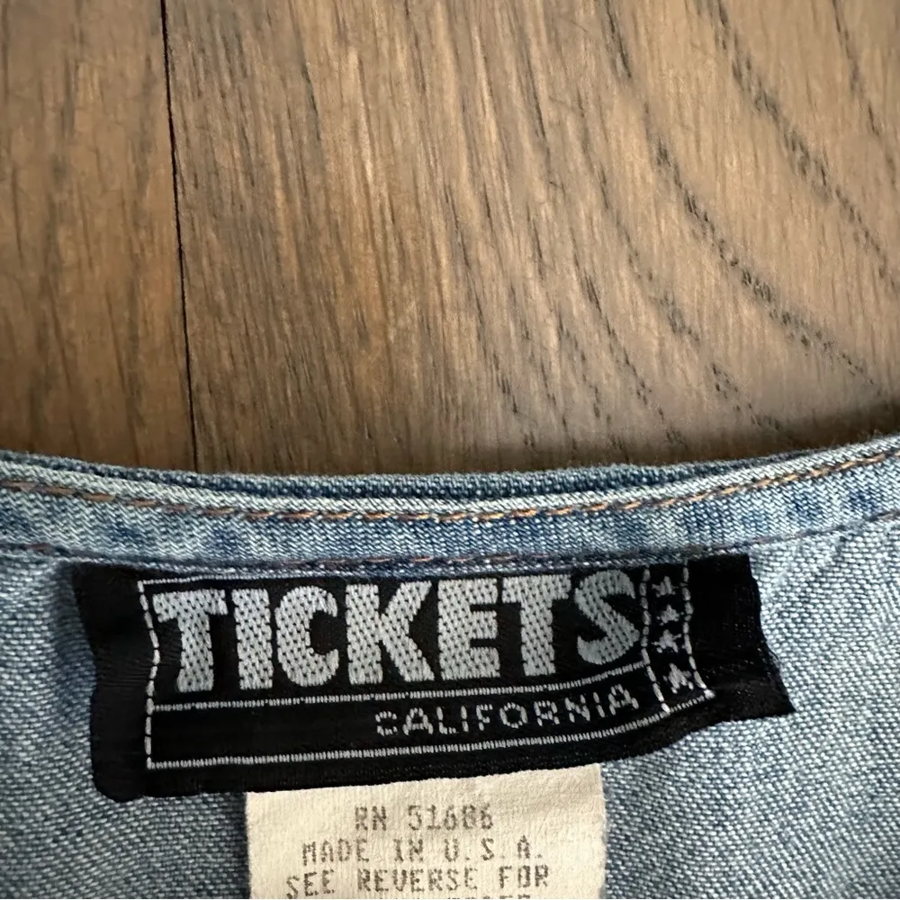 Vintage 90s Denim Chambray Long Sleeve Babydoll Dress Medium Blue Size Medium - Image 8