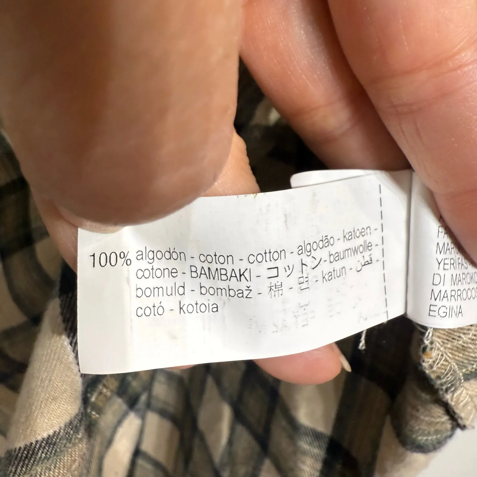 Zara Tan Plaid Flannel Button Down Shirt Sz M - Image 7