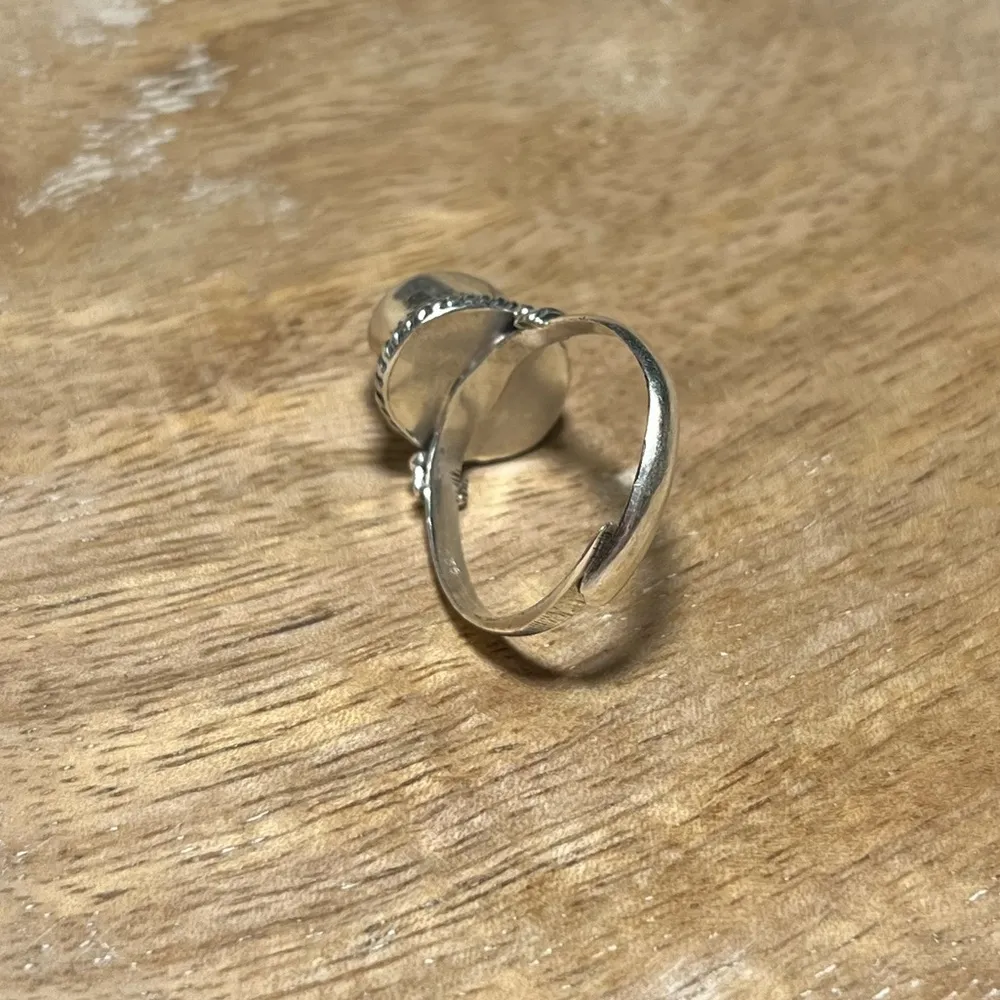 Turquoise Stone 925 Sterling Silver Adjustable Ring - Image 9