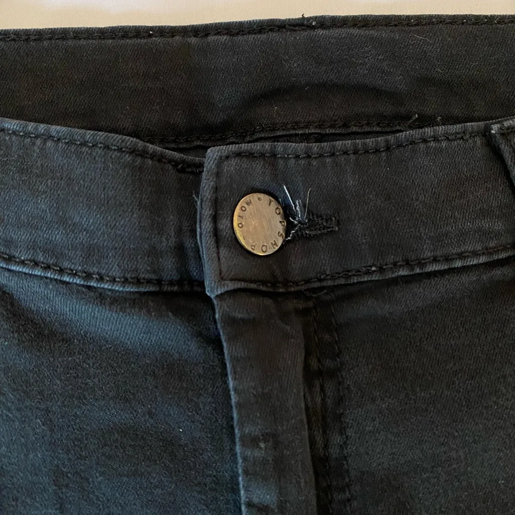 Topshop Moto Black Denim Jeans W31 L32 - Image 2
