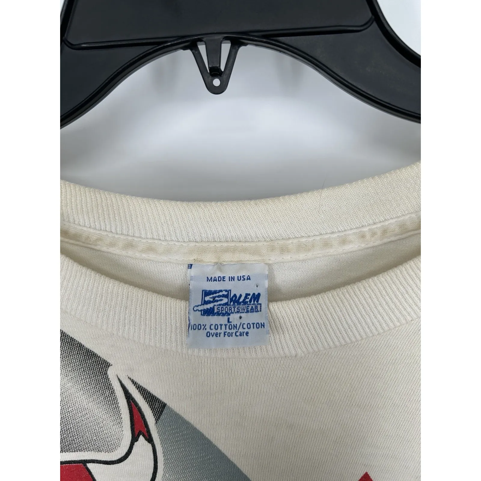 Chicago Bulls Vintage AOP All Over Print Single Stitch Made In USA Graphic Tee L White Size L - Image 3