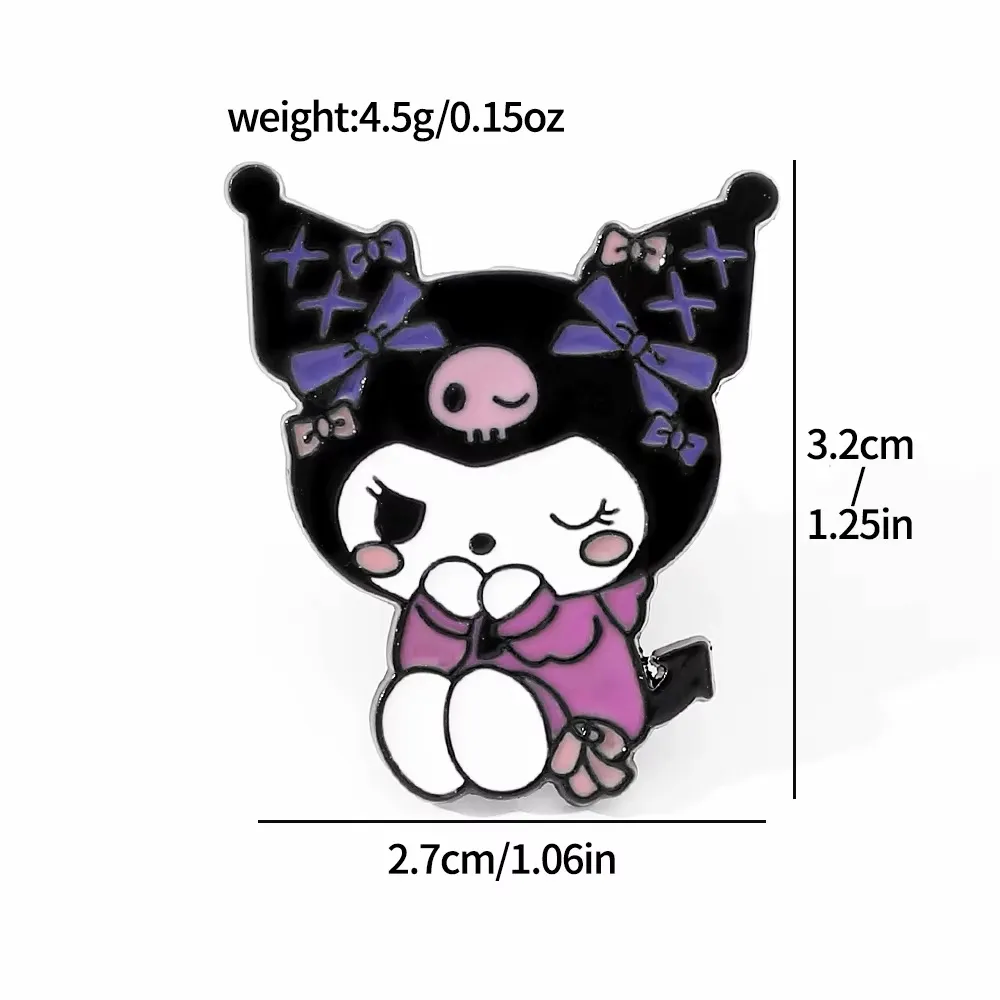 Kuromi Hello Kitty Enamel Pin - Image 2