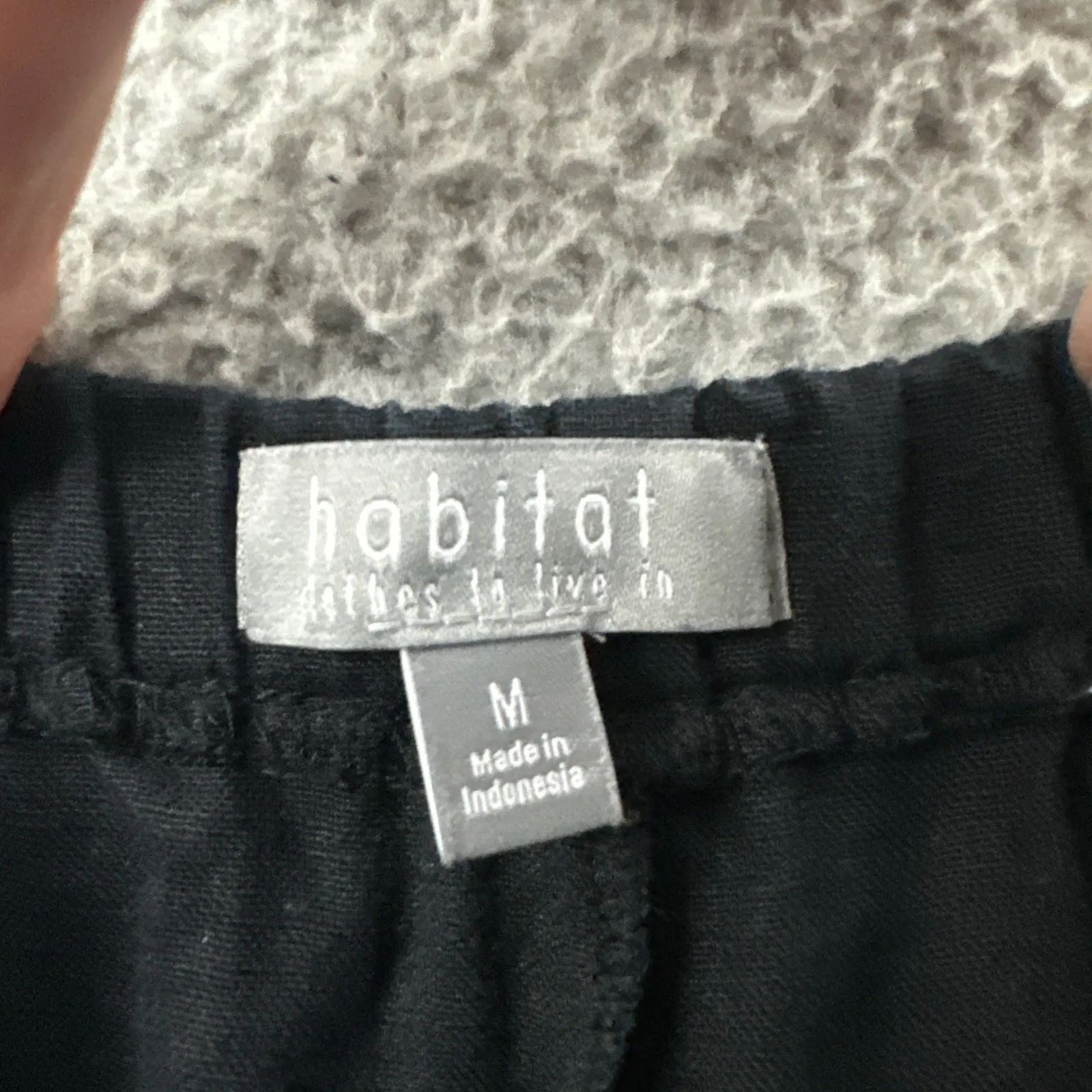 Habitat Clothes To Live In Pull On Wide Leg Pants Black Linen Lagenlook W Medium - Image 3