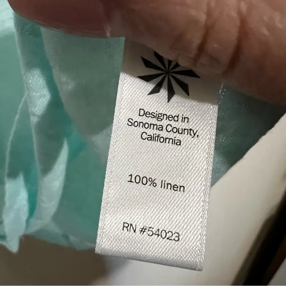 Ethereal Blue‎ Zephyr Twist Knot Linen Athletic Tank Top - Image 7