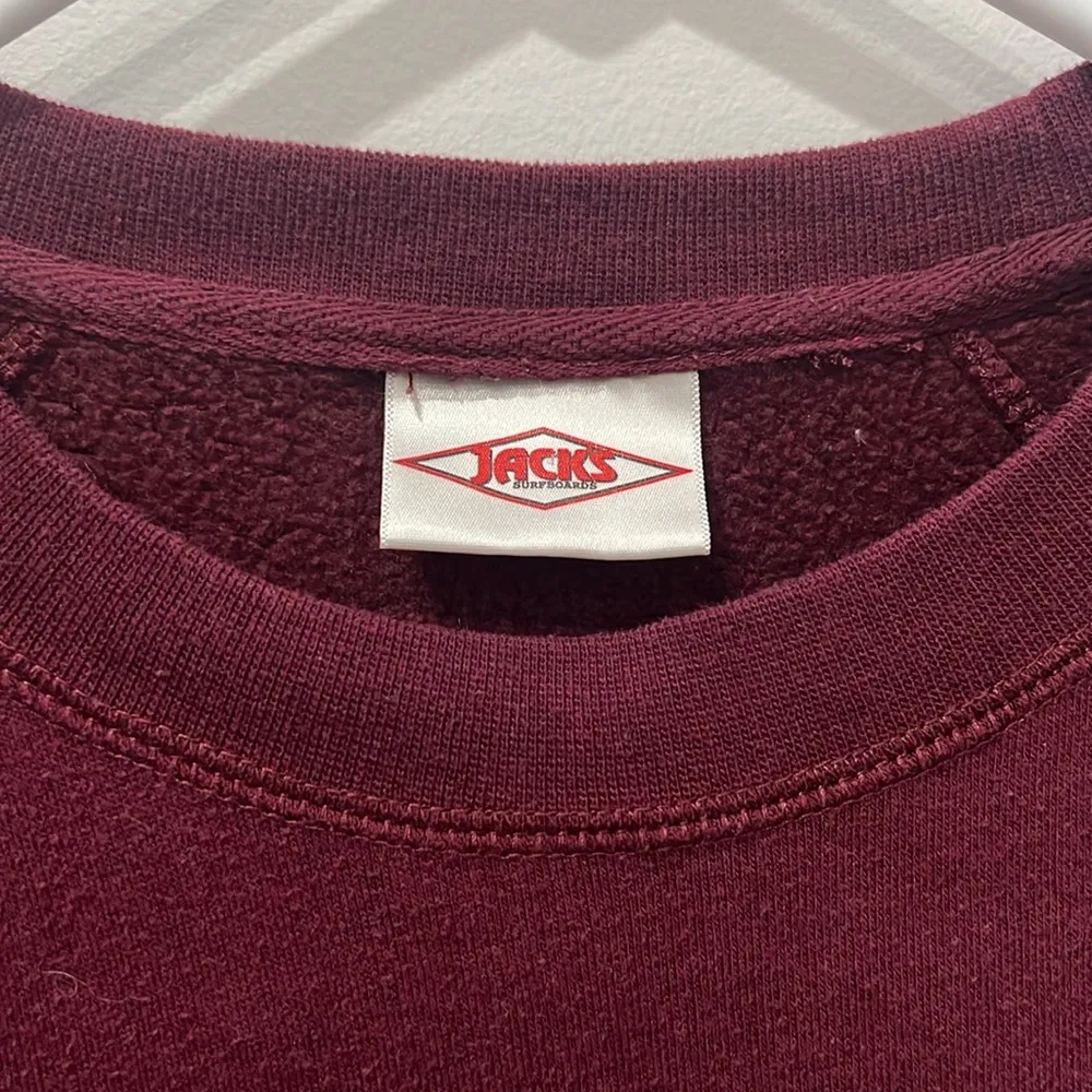Jacks Surfboards Burgundy Crewneck, size medium - Image 3