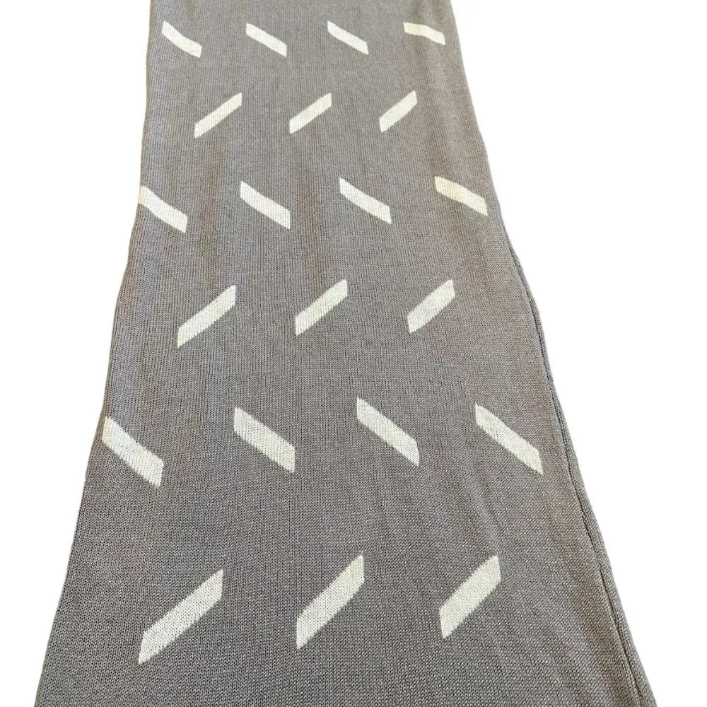 Callahan Knit Wear Low Back Sleeveless Dress Stretch Sweater Fabric Size Small Gray - Image 4