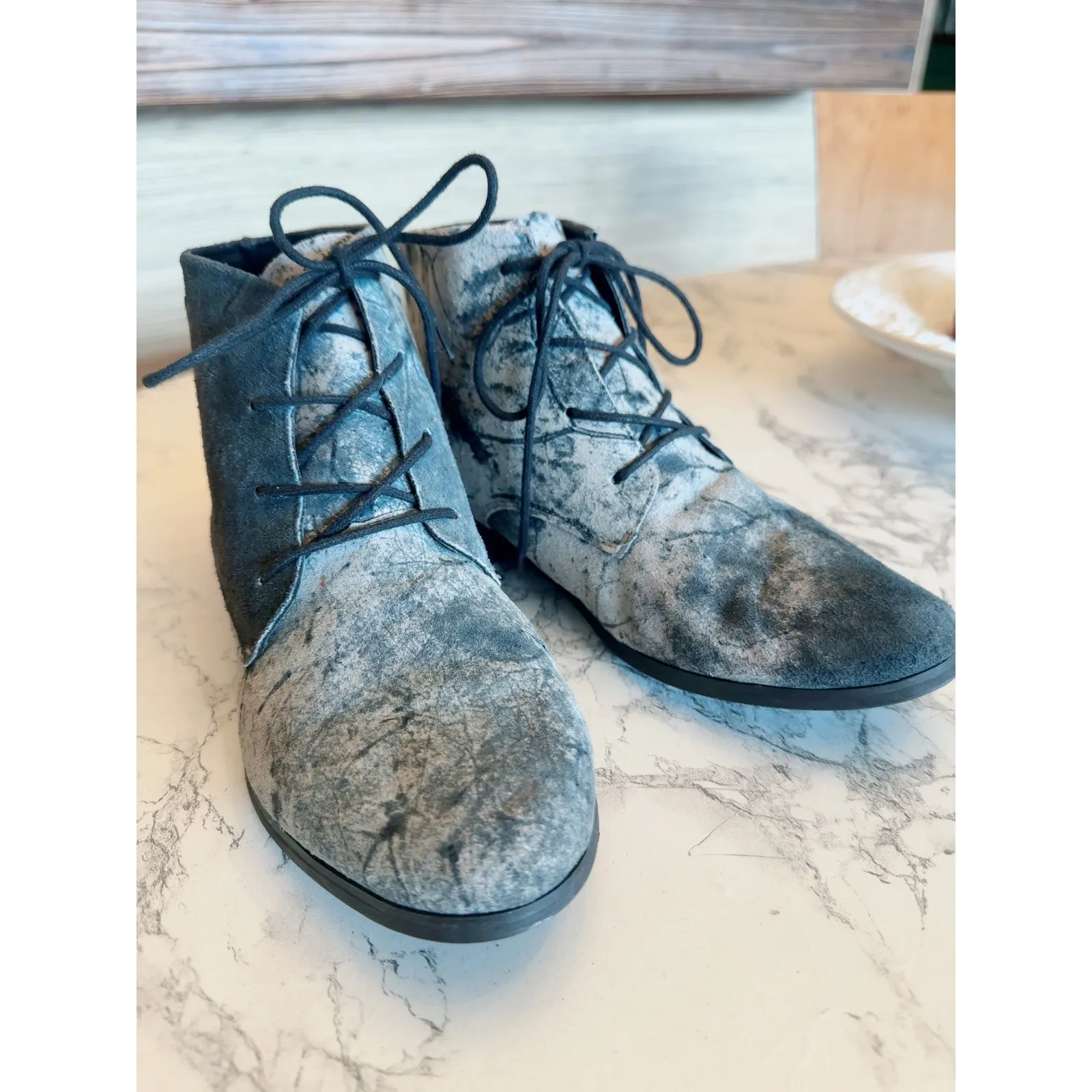 Volcom Womens Ankle Boot Size 10 Exhibition Blue/Gray Distressed Pattern MOd - Image 6