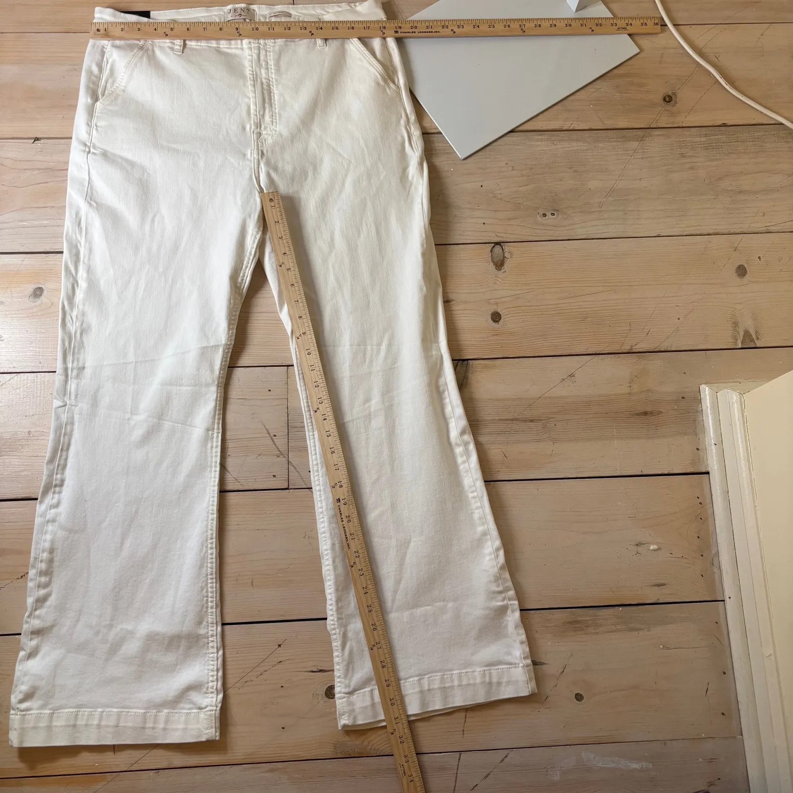 Jen7 by Seven for all Mankind NWT Women's White Trouser Pants Size 16 - Image 9