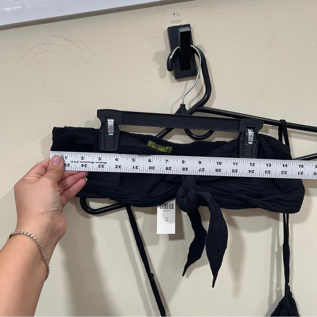 Celandine x Anthropologie x Two piece set bra strapless and pants black NWT M Size M - Image 10