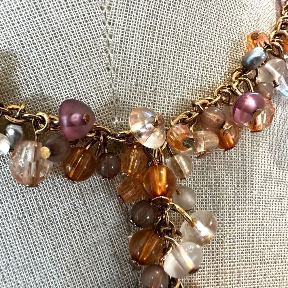 Avon tigers eye beaded Y choker necklace Brown - Image 3