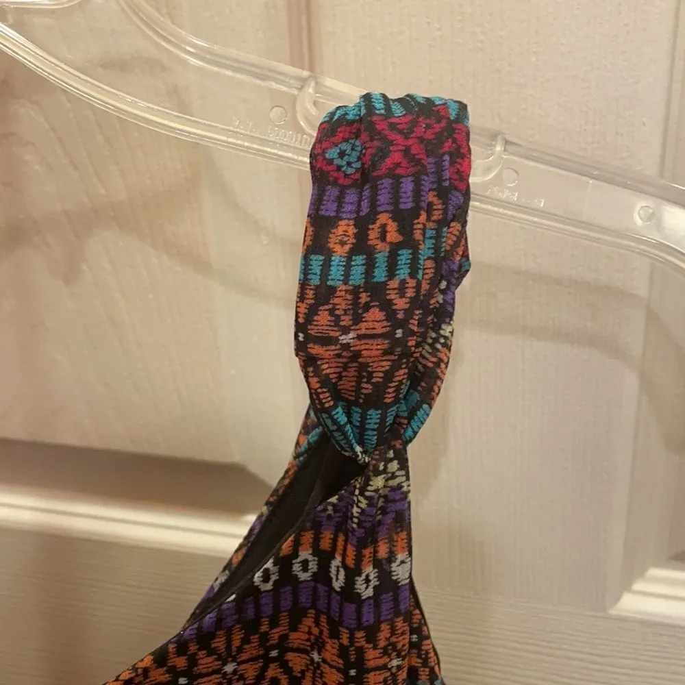 Phoebe Couture Aztec Printed Chiffon Maxi Dress - Image 7