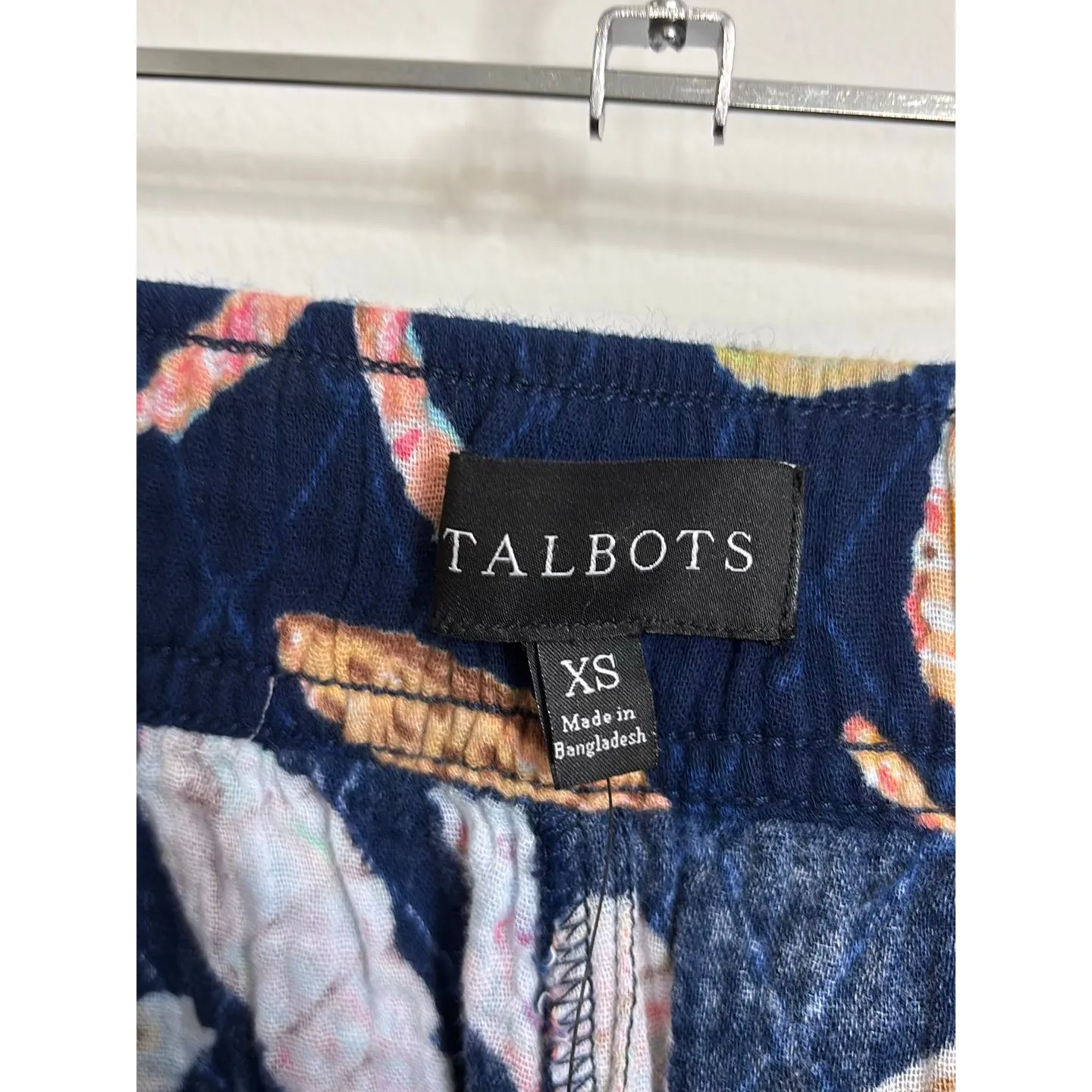 Talbots Shorts Womens XS Navy Blue Sea Life Nautical Print Pull On Cotton NWT - Image 3