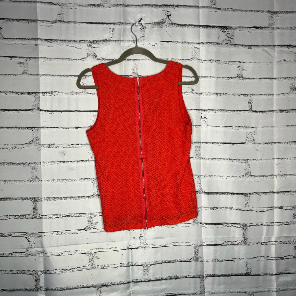 Banana Republic Orange Knit Tank Top Size 6 Full Back Zip Silhouette Y2K Travel - Image 11