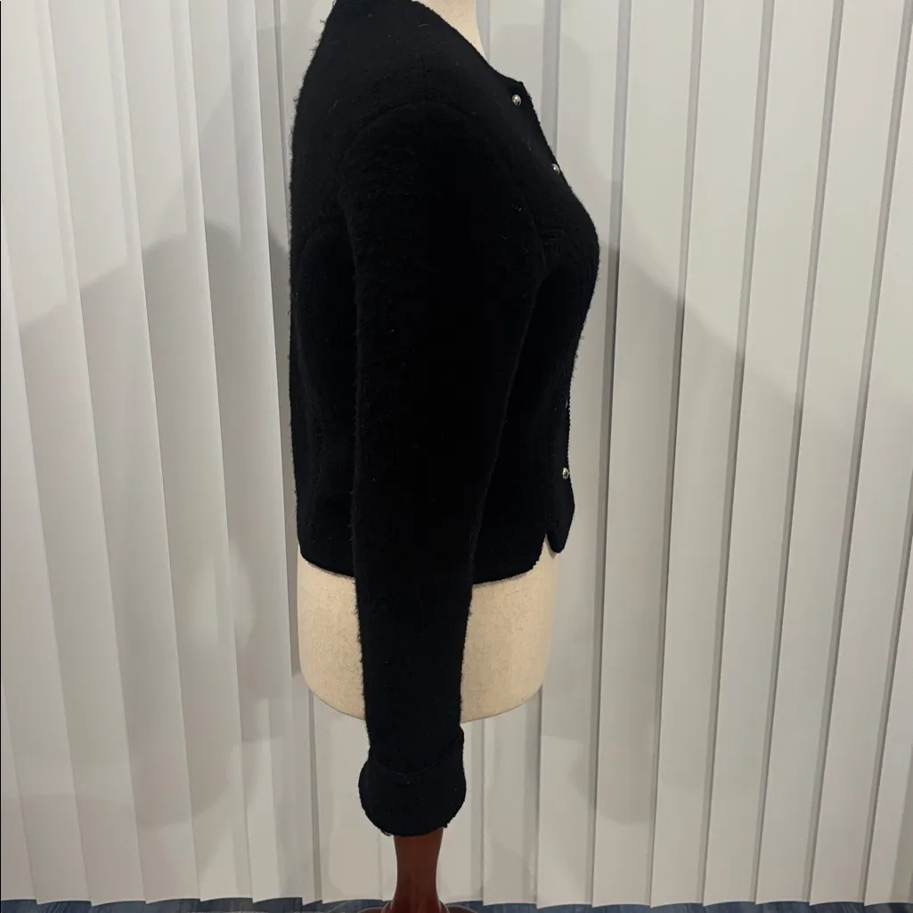 Tally ho 100% vintage wool coat Black Size M - Image 8