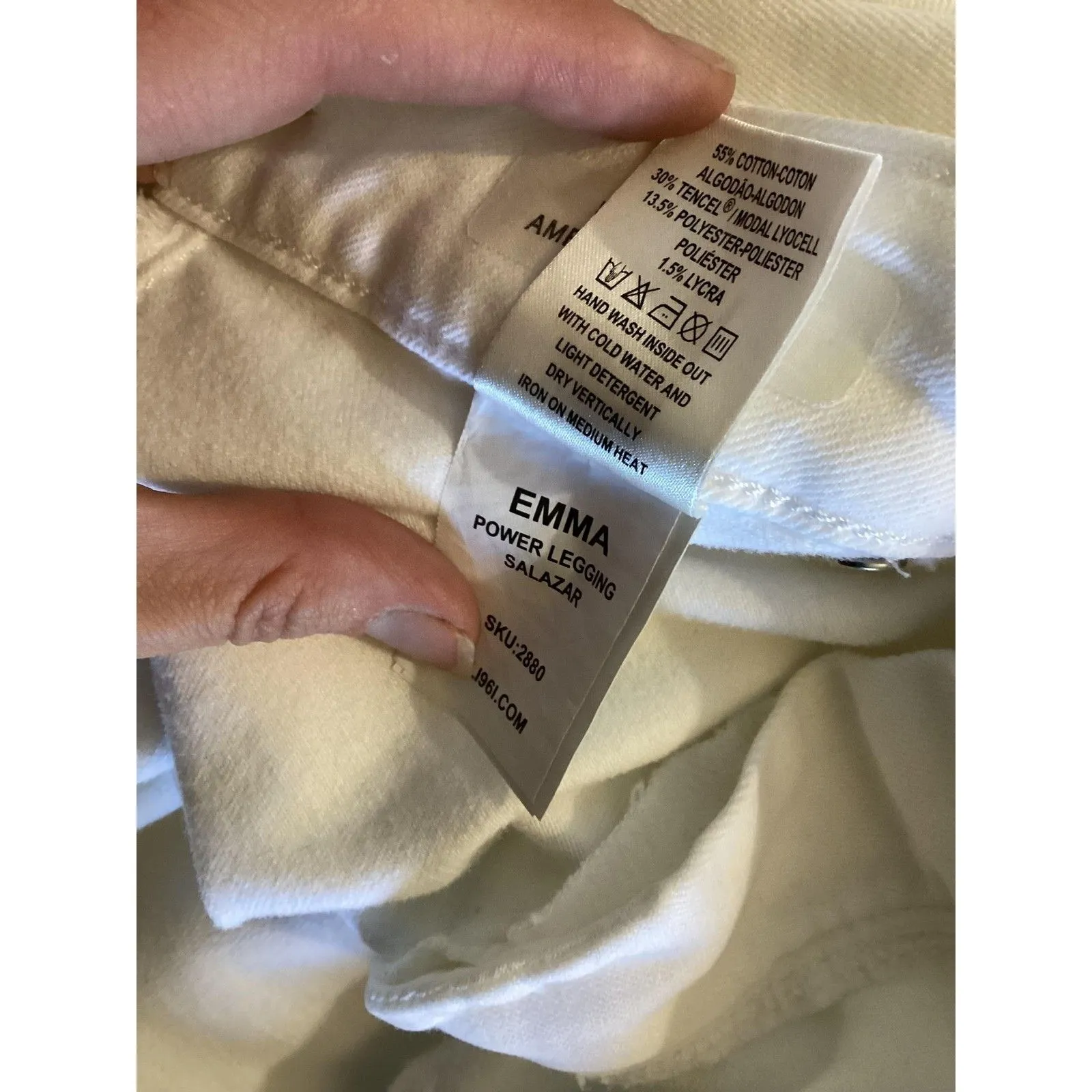 DL1961 Emma Power Legging Jeans Womens 27 White Smart Denim Moto Stretch Pants - Image 8