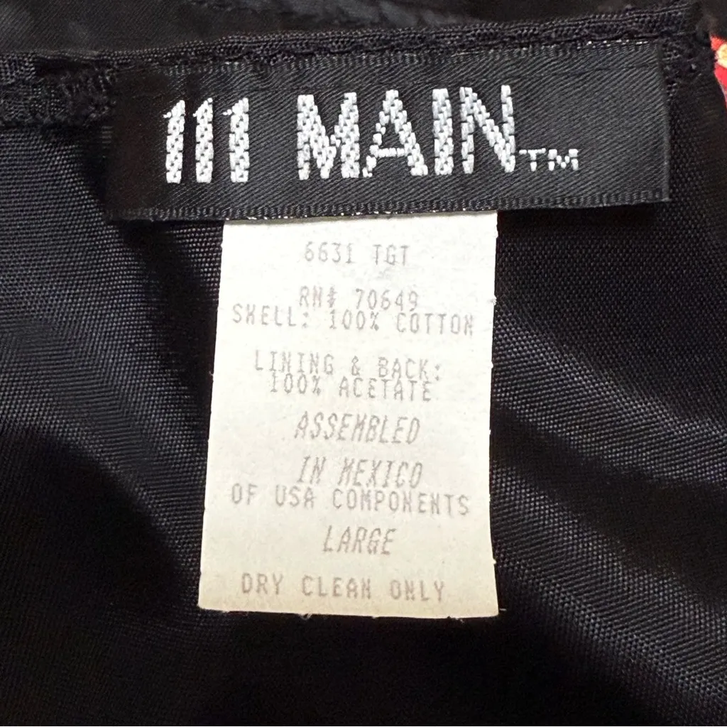 111 Main Teddy Bear Print Vest 90s Vintage Novelty Tux Waistcoat Size Large Brown - Image 4