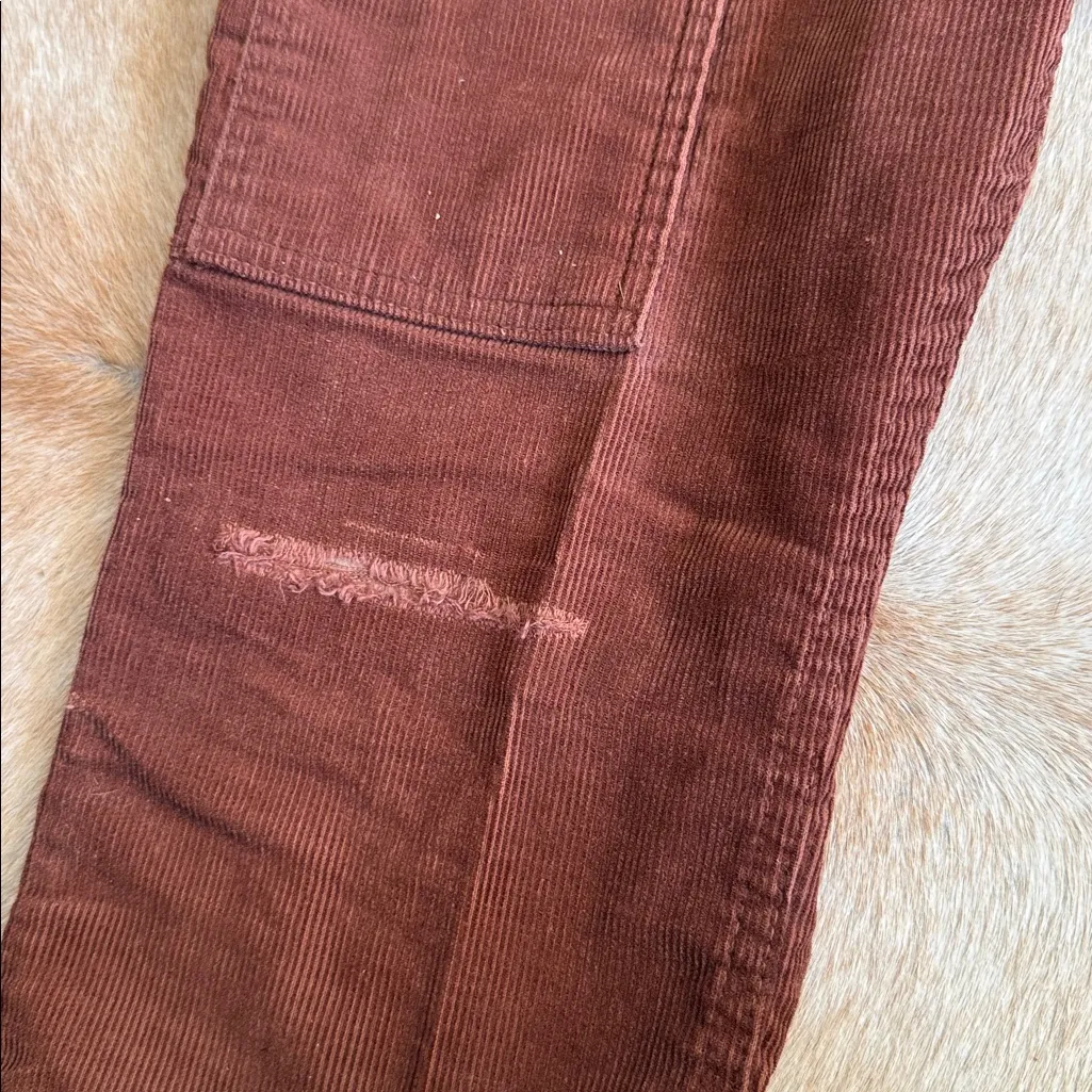 RARE Vintage Levi Brown Corduroy Pants kickflare Big E white tab - Image 15