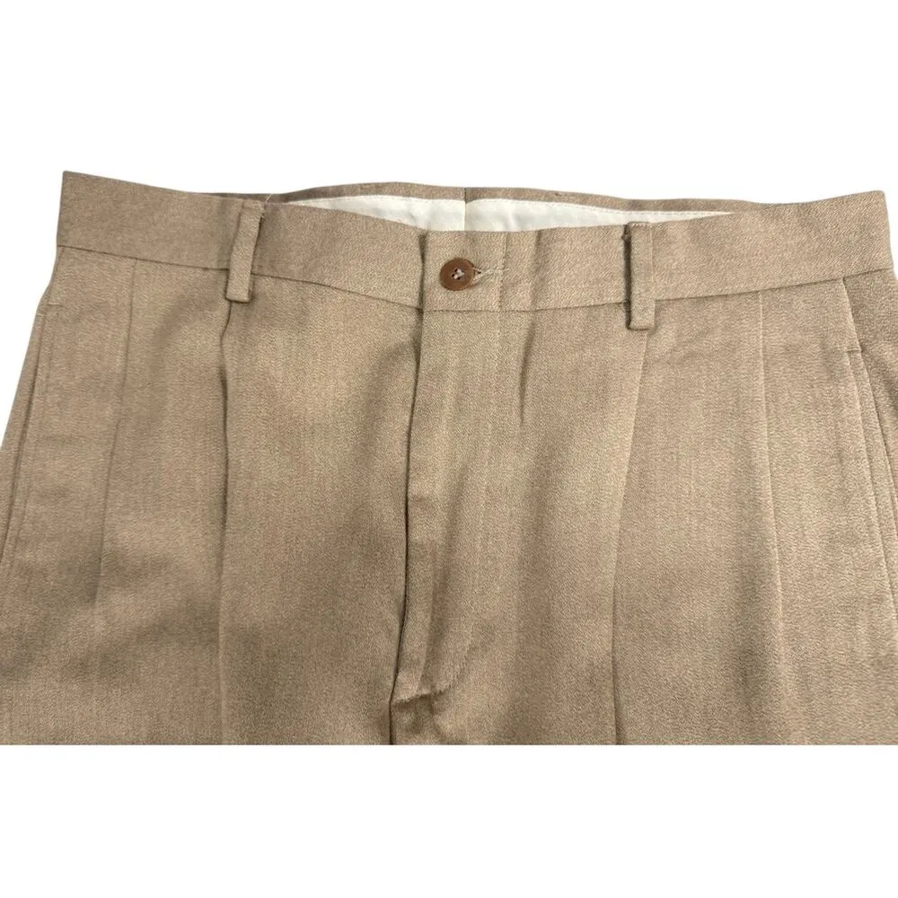 VTG 80s 90s Claiborne Tan Womens Trousers Pants Pleated Sz 32 /29 High Waist - Image 2