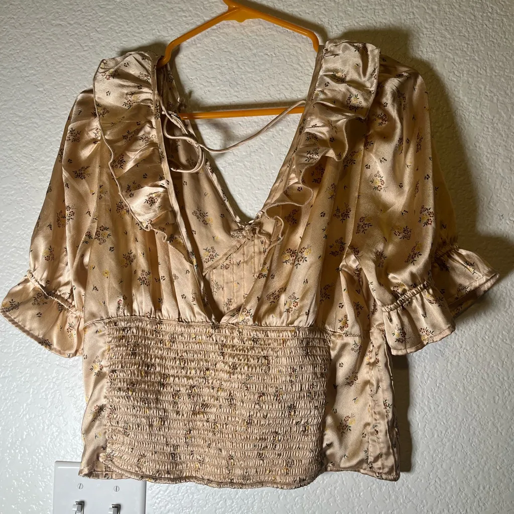 Free People Ruffled Floral Top - Image 4