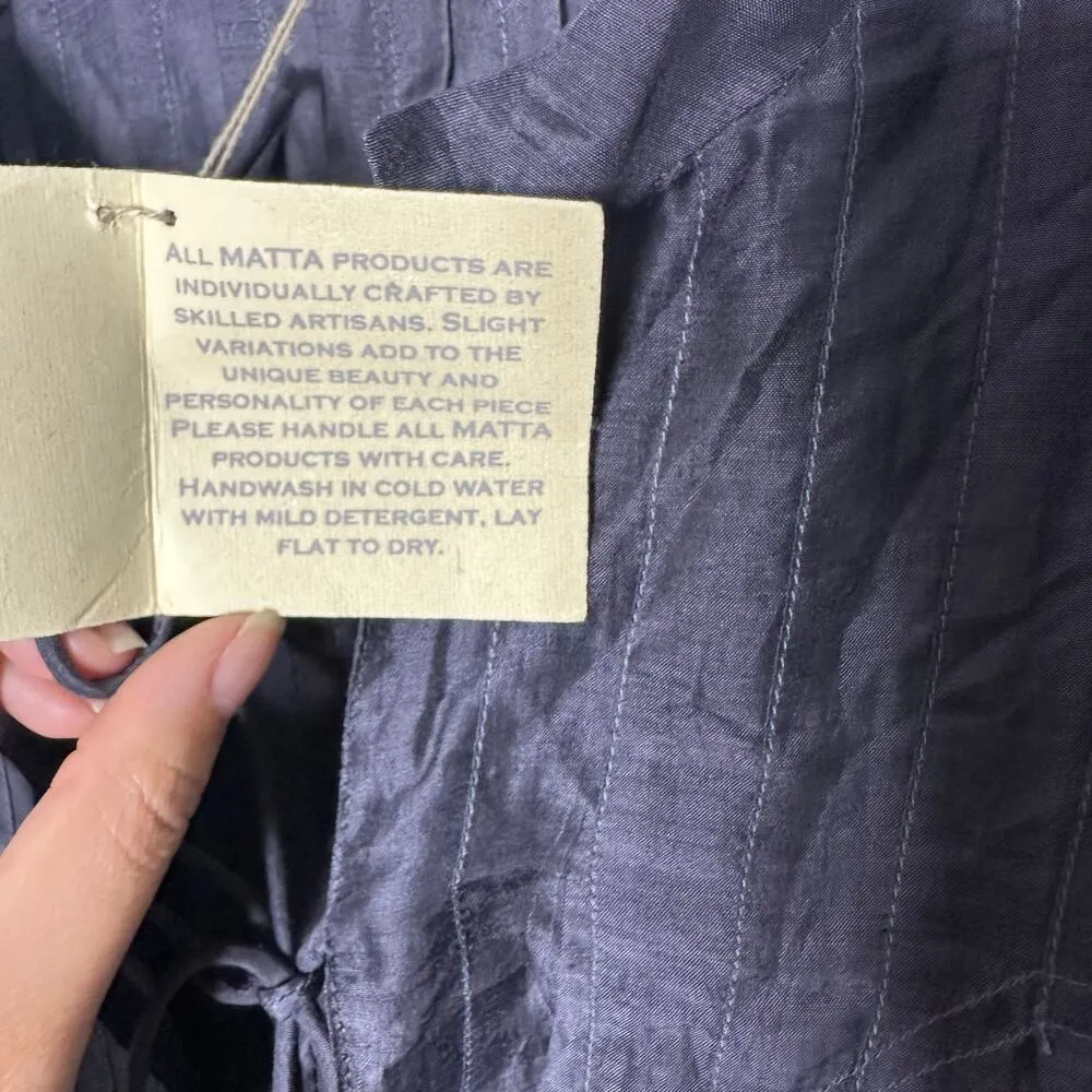 Matta Phool Dress‎ Size L Dark Gray Lagenlook Boho Oversized Midi Size L - Image 4