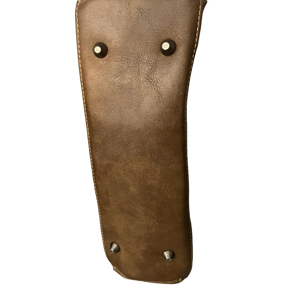 Montana West Studded Tooled Faux Leather Top Handle & Shoulder Strap Cowgirl Bag - Image 5