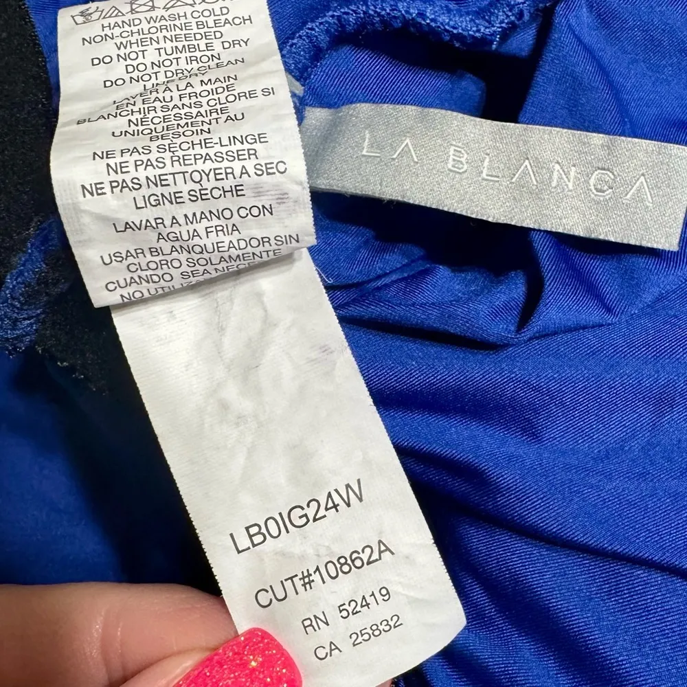 La Blanca Island Goddess Lingerie One Piece Swimsuit Sapphire Blue Plus Size 20W - Image 9