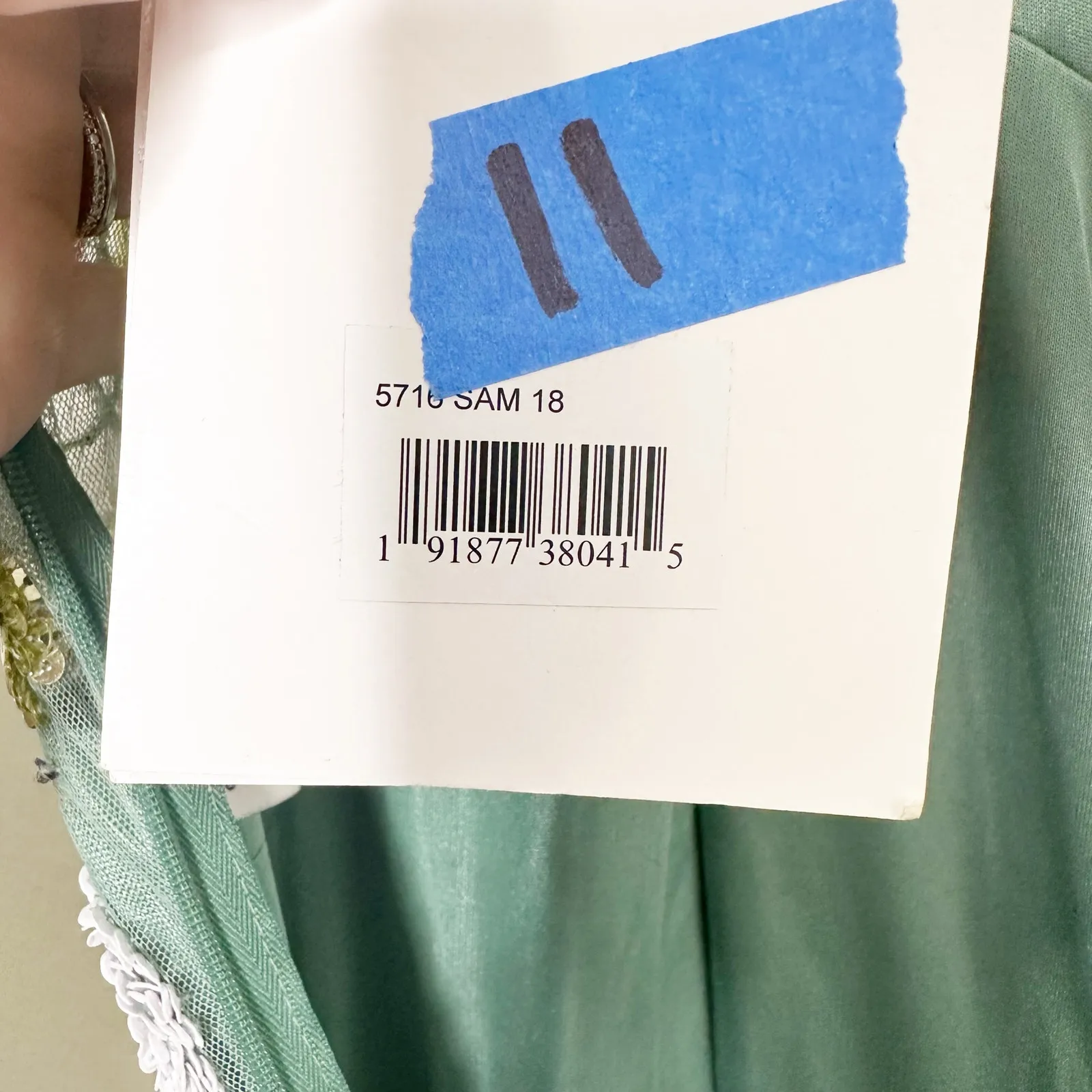 Mac Duggal 5716 Green Sage Multi Floral Applique Tulle Cocktail Midi Dress 18 - Image 8