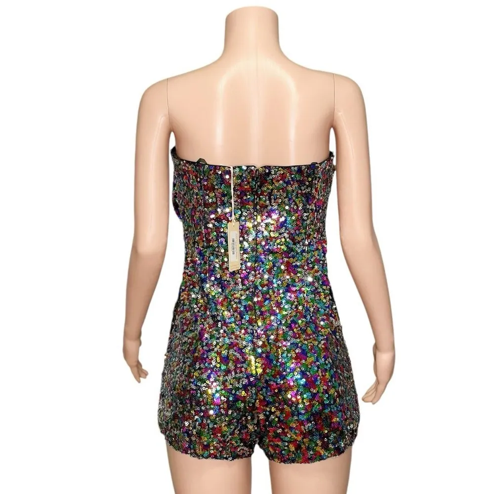 HUTCH Lola Strapless Bow Romper, Rainbow Sequins, 2 (US) - Image 11
