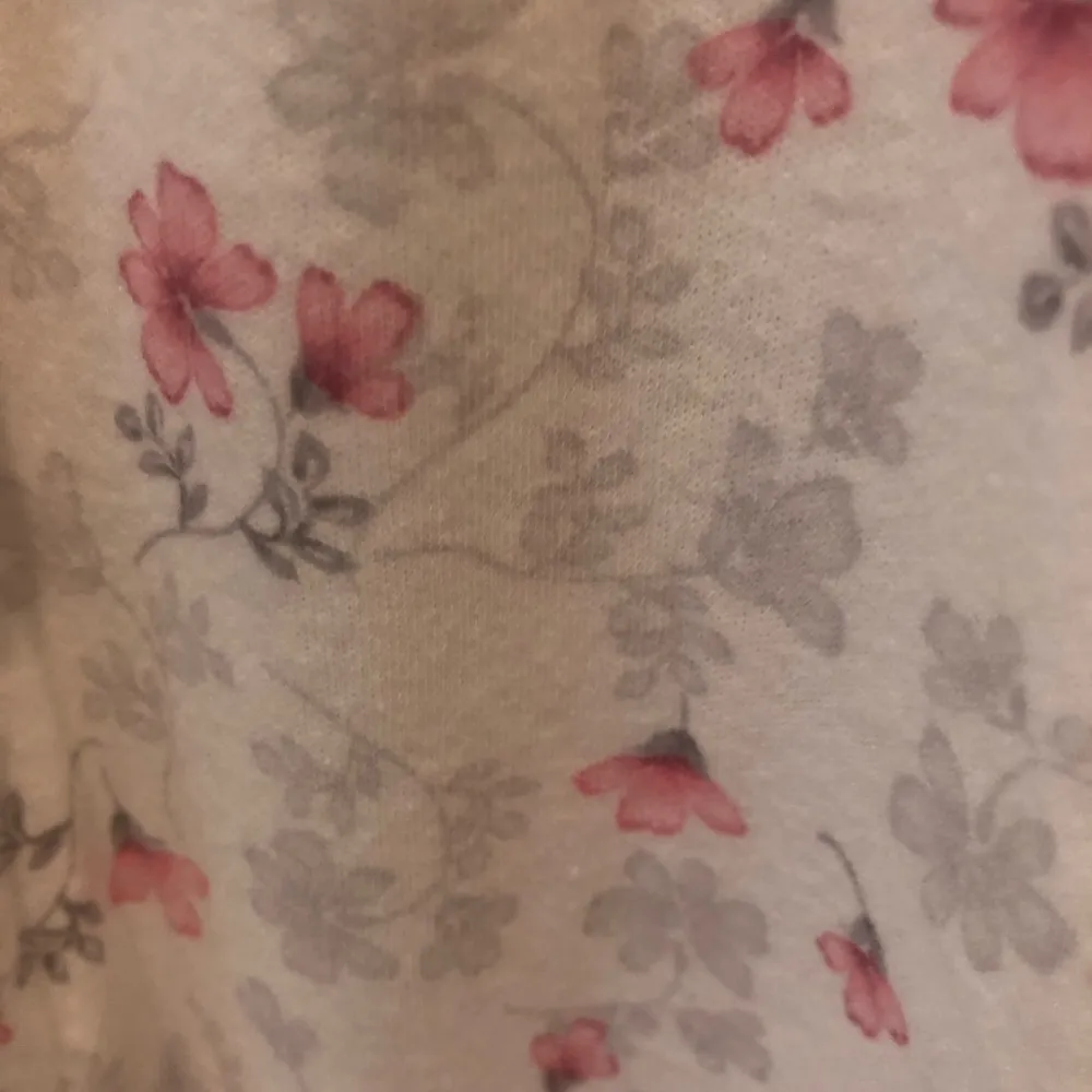 Aria Collection White Pink Gray Printed Nightgown Scalloped Hem 3/4 Sleeve Sz. S - Image 5