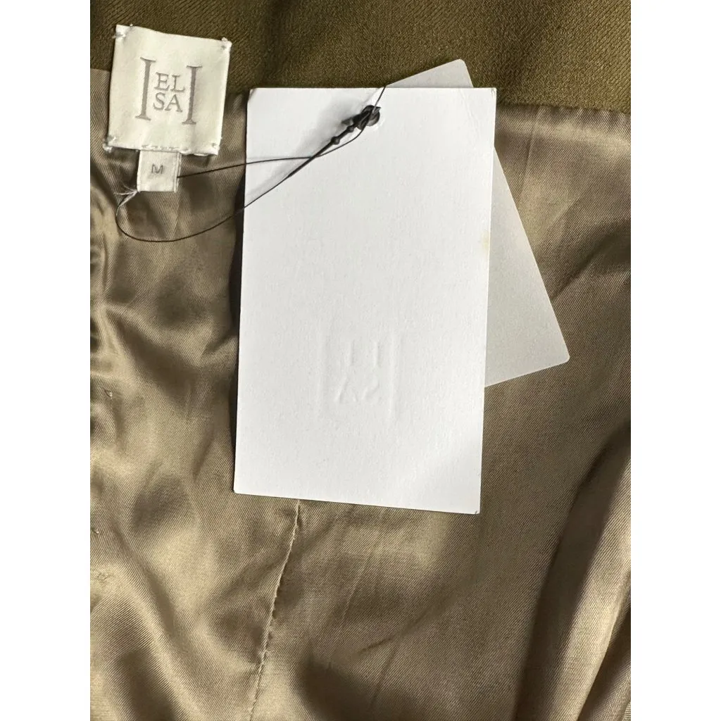 Helsa The Linear Suiting Dress in Dark Olive Medium New Womens Maxi Column Gown - Image 8