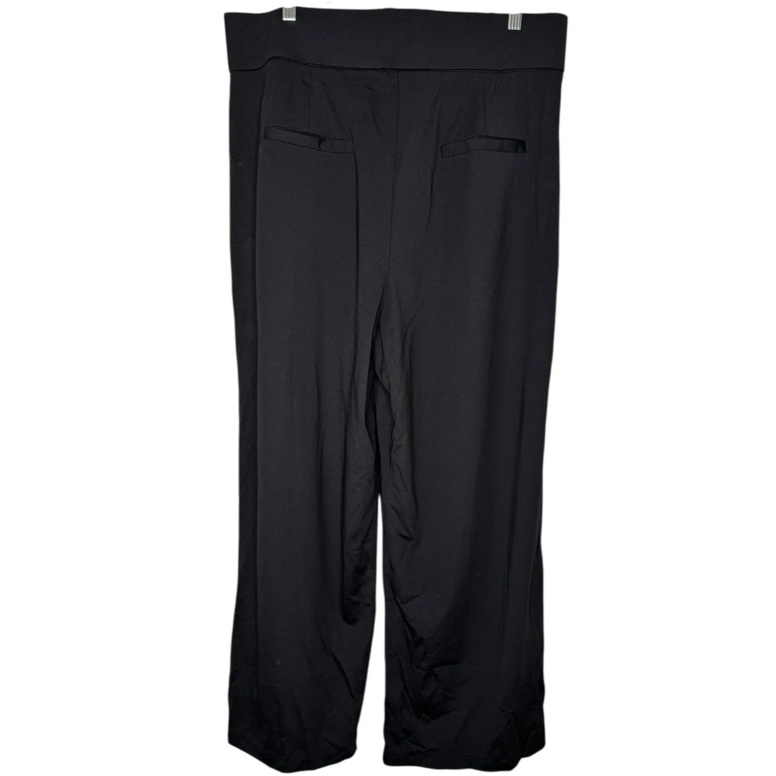 NWT OGL Black High Rise Wide Leg Pleated Bamboo Trouser Pants Women’s Size XL - Image 2
