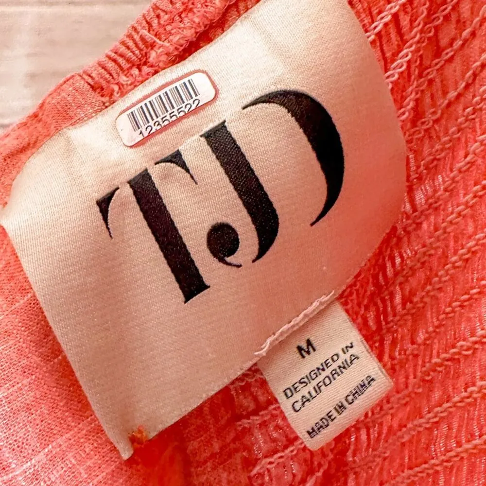 The Jetset Diaries TJD Heartbreaker Orange Linen Mini Dress, EUC, Medium - Image 8