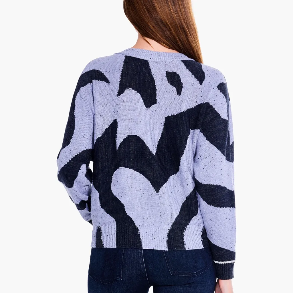 NIC+ZOE Abstract Intarsia Knit Sweater - Size L - Image 5