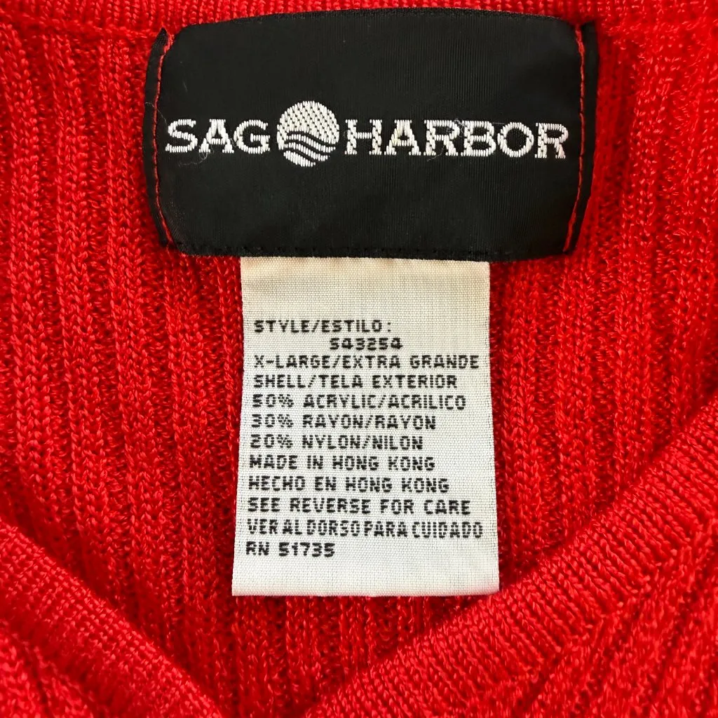 Sag Harbor women's XL long sleeve button down stretchy v-neck ribbed sweater - Image 6