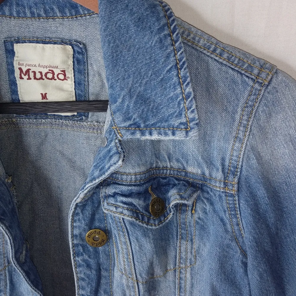 Mudd  M Y2K Crop Distressed Jeans Jacket - Image 4