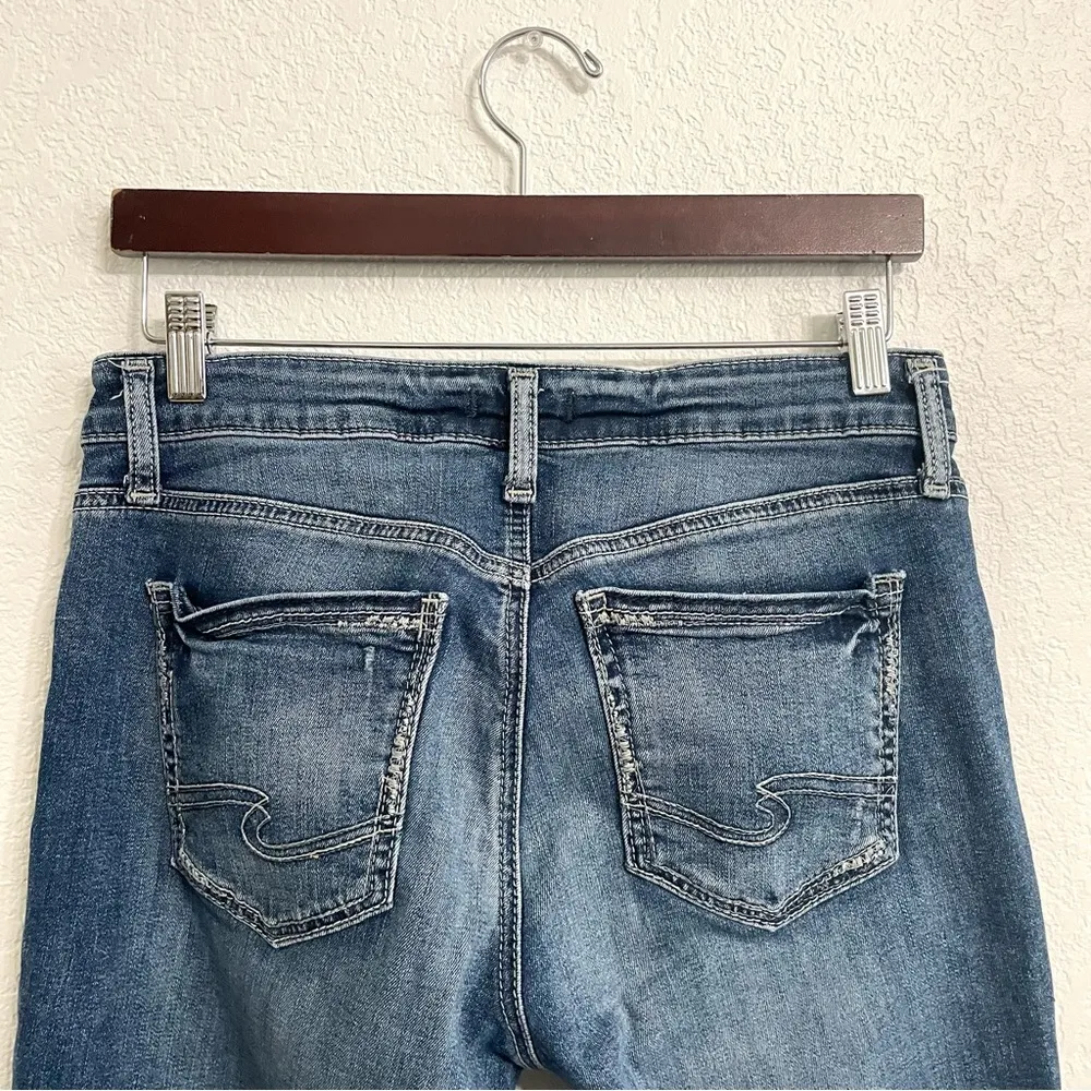 Silver Jeans Women’s Denim Blue BoyfriyFit Distressed Chewed Frayed Hem Size 30 - Image 4