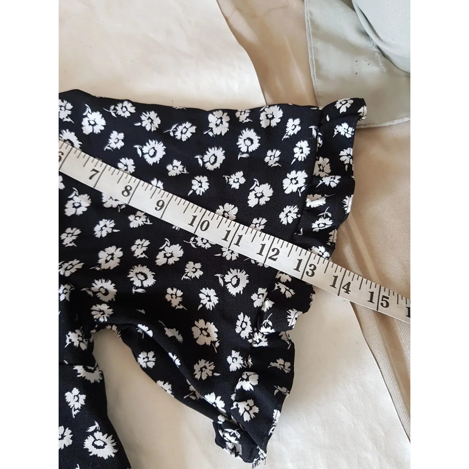 Topshop Womens Blouse Sz 4 Floral  Ruffle Bohemian Boho Chic Office Work Career - Image 10