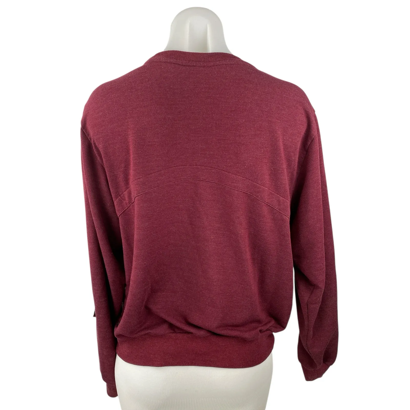 Zella Women's Red Round Neck Tie Long Sleeve Sweater Sweatshirt Top Size S - Image 2