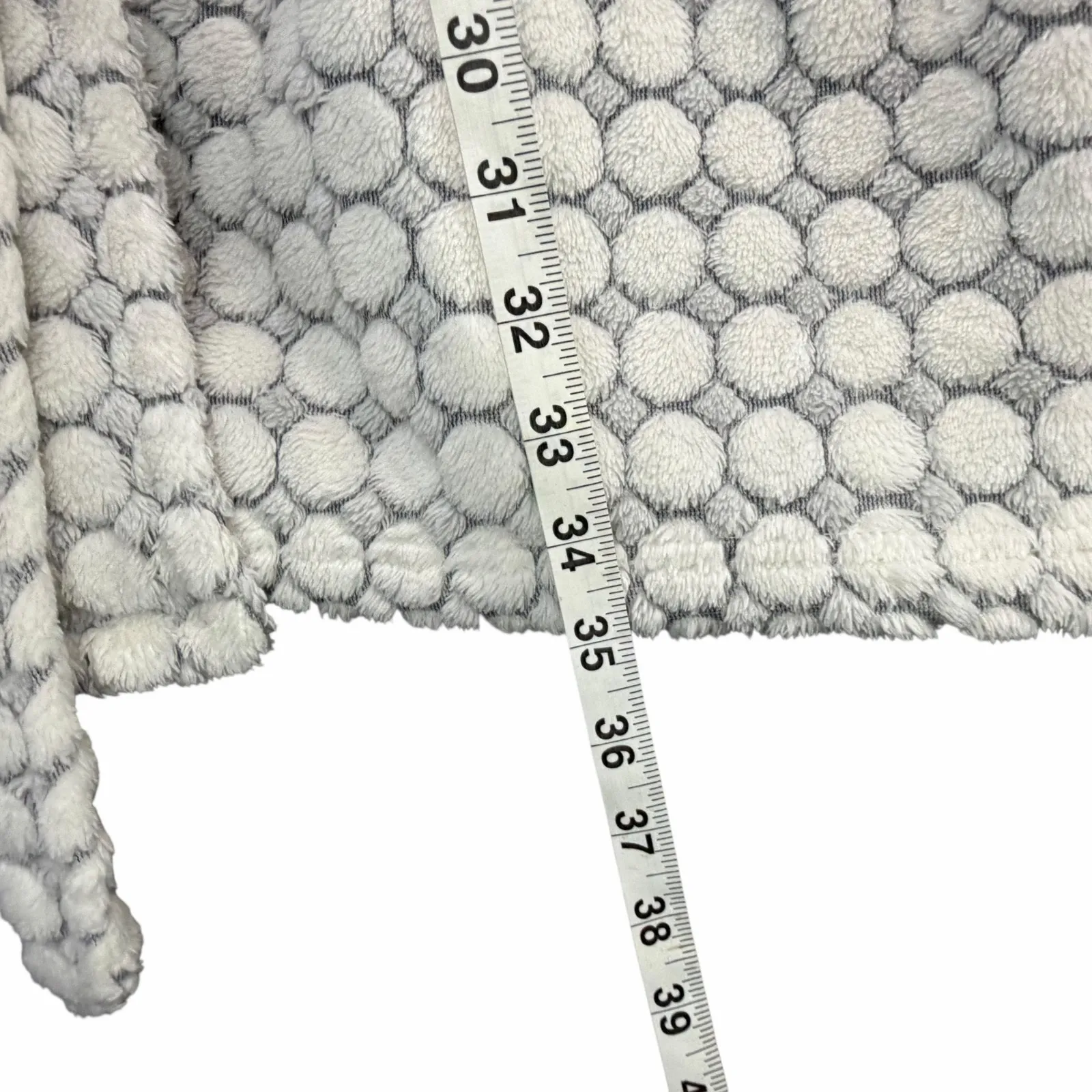 Sleep Sense Plush Robe Womens S White Gray Dot Cozy Soft Cloud Like Feminine - Image 10