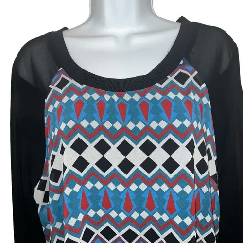 DESIGUAL Artsy Dami Printed Black Sheer Lined‎ L/S Dress NWT $159 Size 12 - Image 3