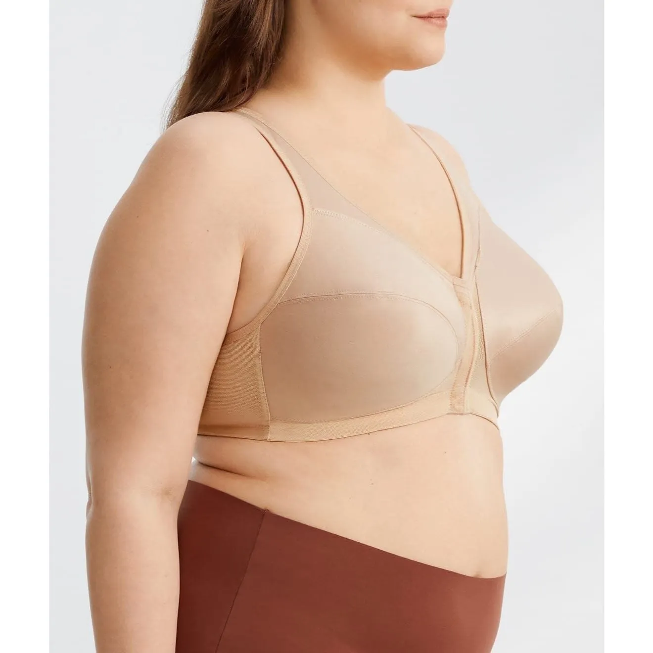 Glamorise NWOT 56B MagicLift Front Close Posture Back Wire Free Full Coverage Brown Size 5X - Image 3