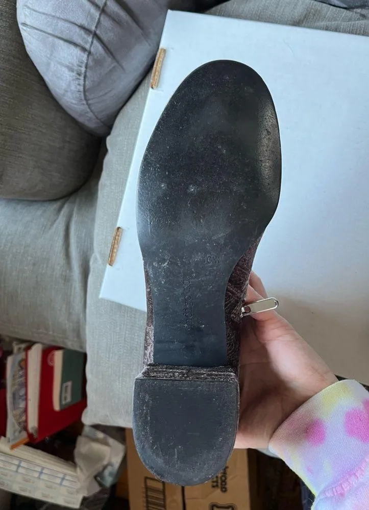 Indigo Rd Crusona Paisley/Floral gray velvet block heel boots - Image 14