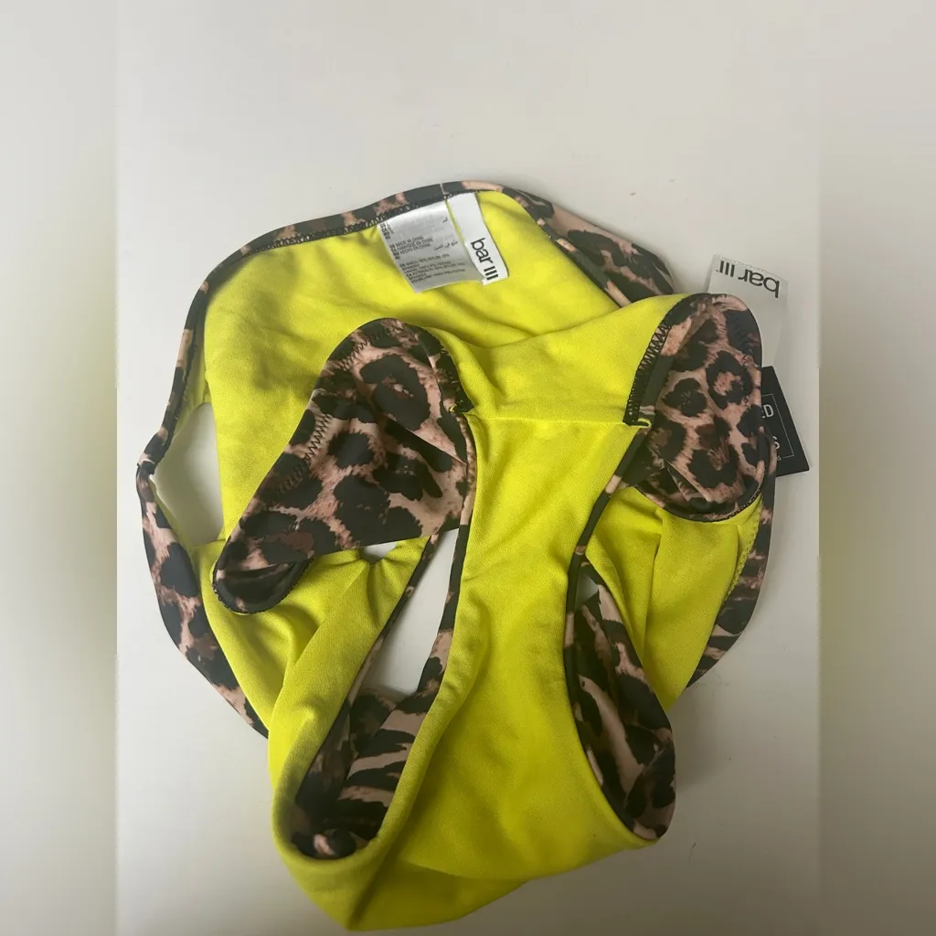 BAR III Women’s Bikini Bottom Animal Print Beach Cheetah Size L NWT - Image 4