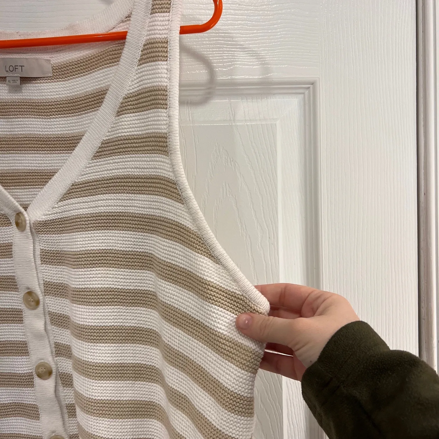 LOFT Knit Button Up Sleeveless Vest - Image 4