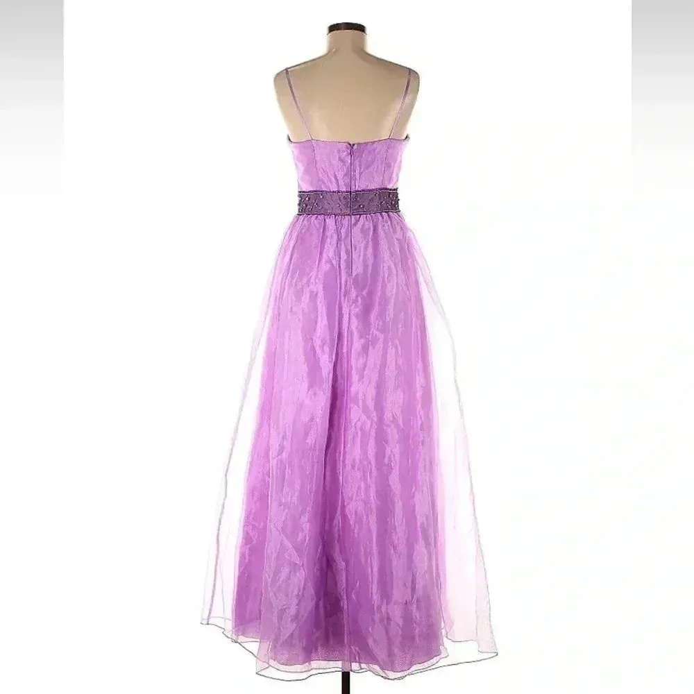 Aqua - Purple Violet Formal Beaded Gown Prom Gala Evening Size 8 Medium NWT - Image 2