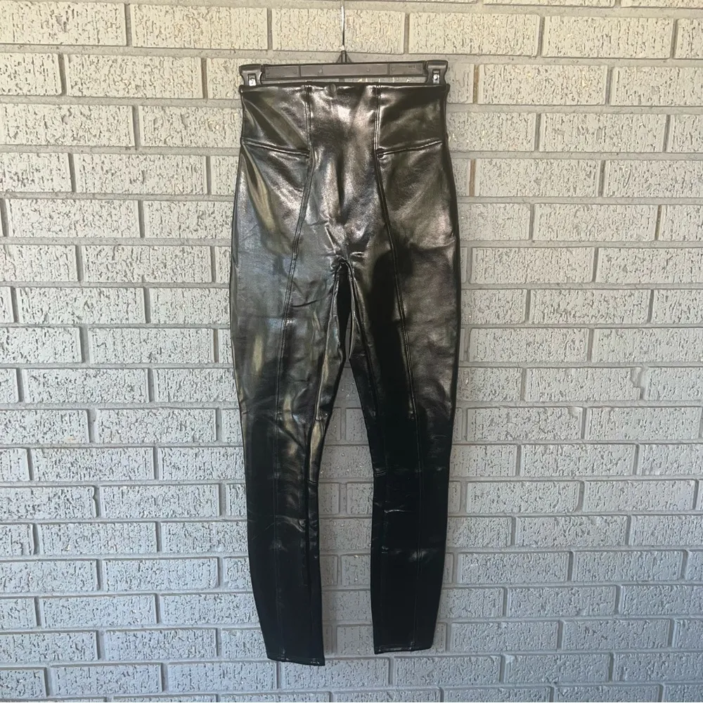 SPANX Faux Patent Leather Pants leggings Black - Image 10