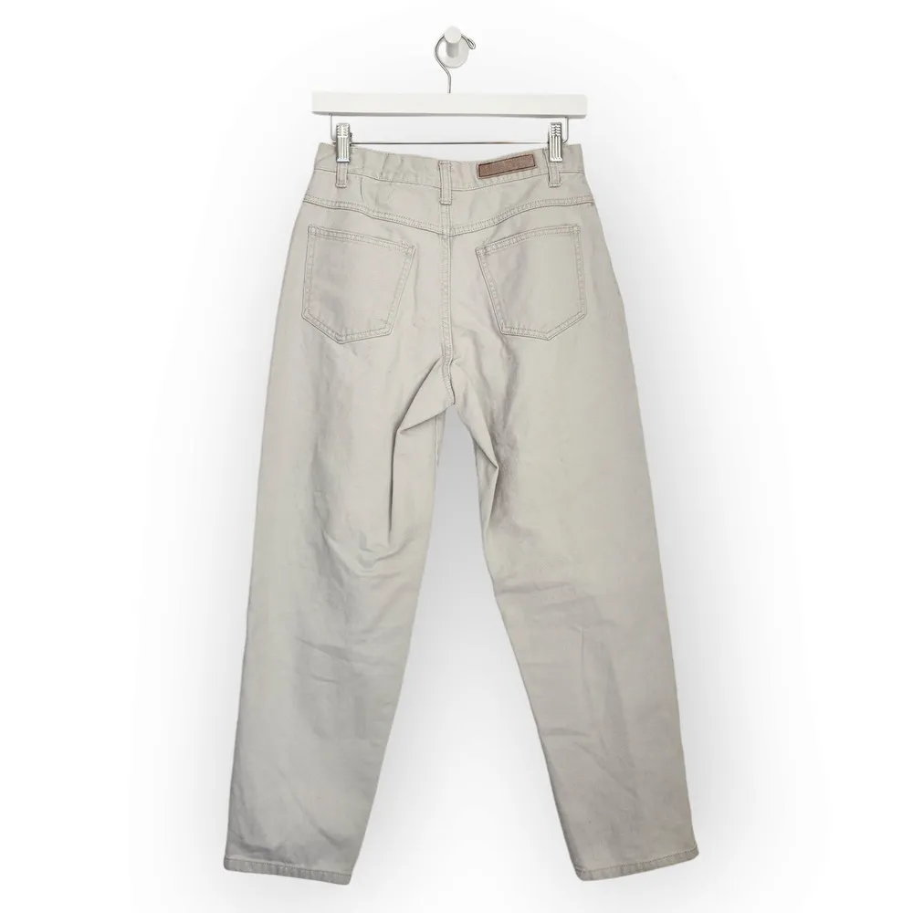 Vintage Bill Blass Off White Gray High Waisted Tapered Leg Pants 4 - Image 6