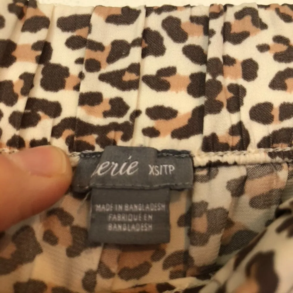 AERIE AMERICAN EAGLE Satin Jogger Lounge Pant Cream Brown Cheetah Leopard Pajama - Image 6