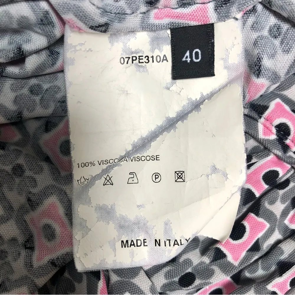 Long Sleeve Stretchy Mini Dress Pink Grey Mod Retro EU40 US Sz S - Image 13