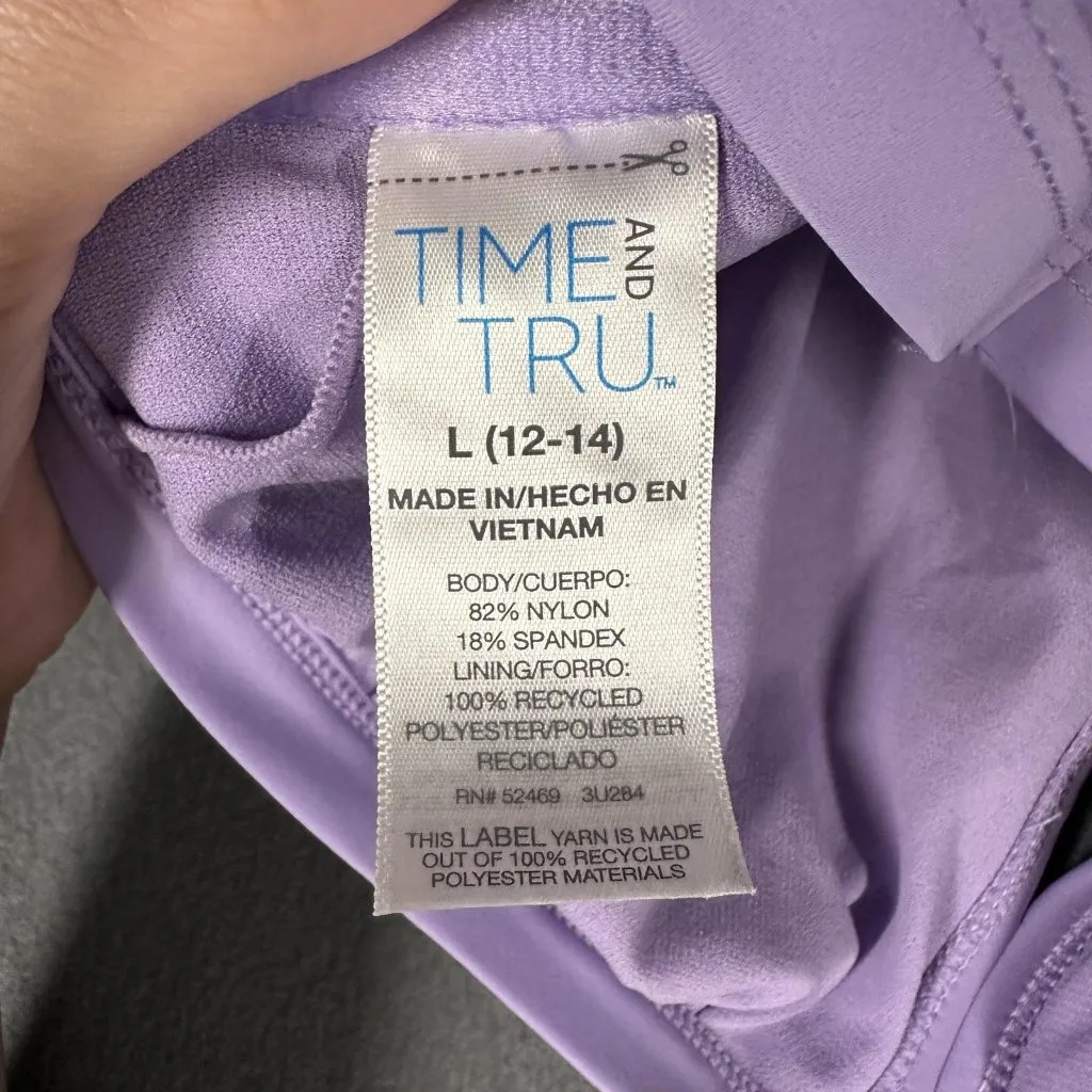 Time and Tru Swim Top Womens Large Purple High Neck Mix Match Boning Support NWT - Image 7
